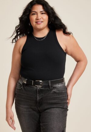 Plus Size 24/7 Highline Solid Fitted Ribbed Tank Top