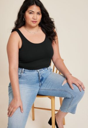 Plus Size Scoop Neck Tunic Tank Top