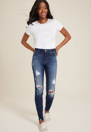 edgely&trade; High Rise Ripped Super Skinny Jean