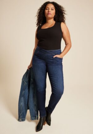 Plus Size m jeans by maurices&trade; Cool Comfort Crossover High Rise Pull On Super Skinny Jean