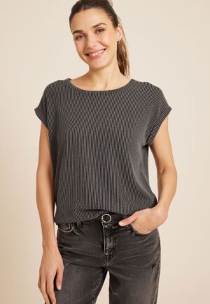 24/7 Clara Wavy Ribbed Short Sleeve Tee