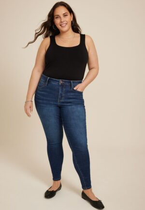 Plus Size Everflex&trade; Dark High Rise Super Skinny Jean