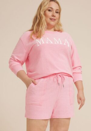 Plus Size Corded Ribbed High Rise 5in Short