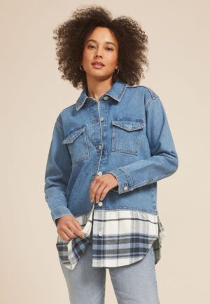 Denim Plaid Shacket