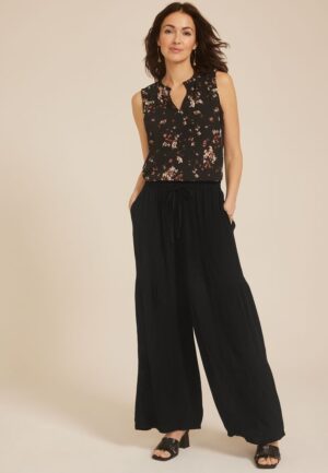 Tiered High Rise Palazzo Pant