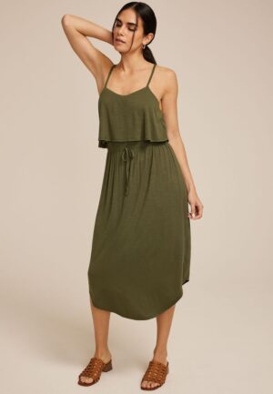 24/7 Bare Overlay Midi Dress