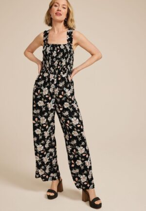 Floral Smocked Jumpsuit