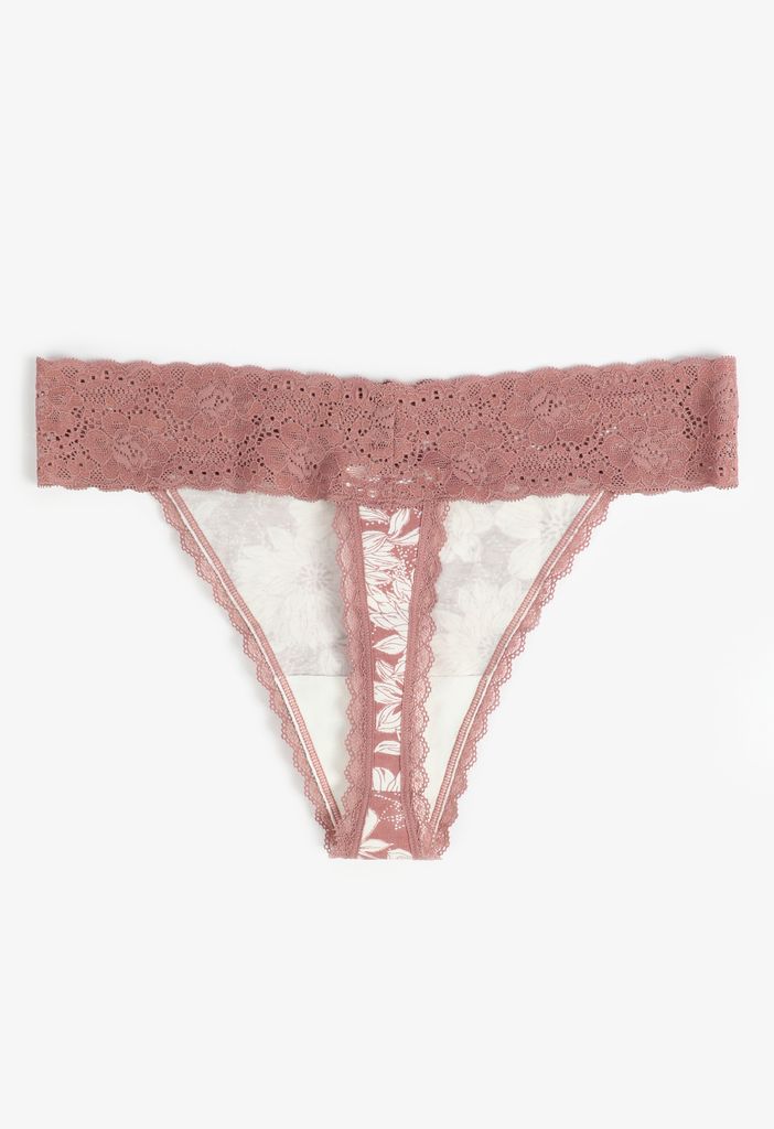 Simply Comfy Cotton Floral Thong Panty - Image 2