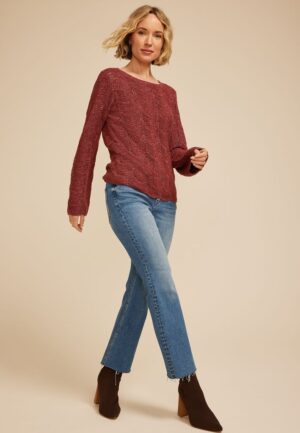 Wave Stitch Bell Sleeve Sweater