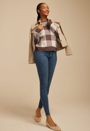 Checkered Knit Sweater