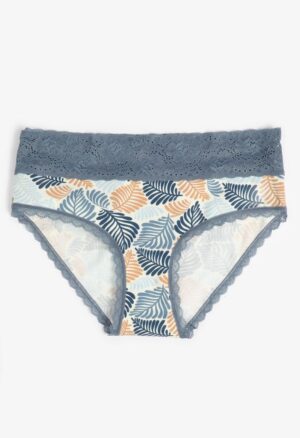Simply Comfy Cotton Leaf Print Hipster Panty