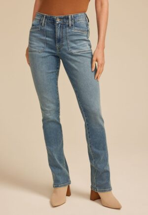 m jeans by maurices&trade; High Rise Patch Pocket Slim Boot Jean
