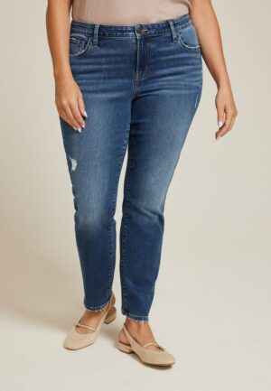Plus Size m jeans by maurices&trade; Dark Mid Rise Slim Straight Jean