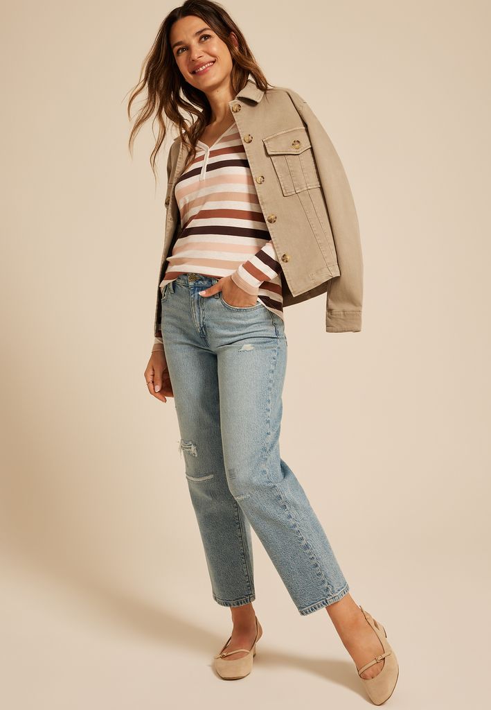 Heartland Striped Henley Long Sleeve Tee - Image 3