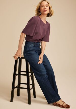 Solid Flutter Sleeve Tee