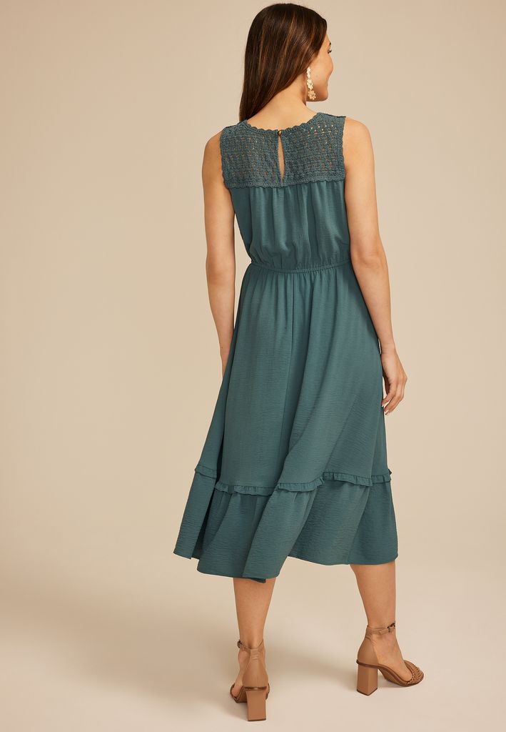 Crochet Trim Top Midi Dress - Image 2
