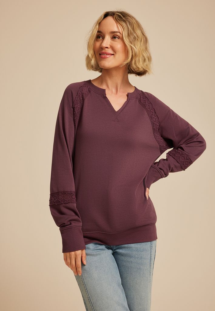 Crochet Mix Relaxed Fit Sweatshirt - Image 3