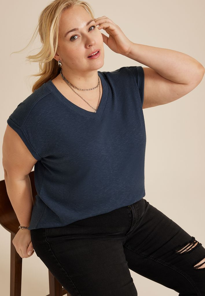 Plus Size 24/7 Berkley V Neck Tee - Image 3