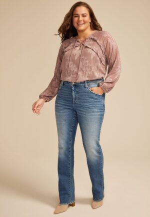 Plus Size Everflex&trade;High Rise Stacked Waist Slim Boot Jean