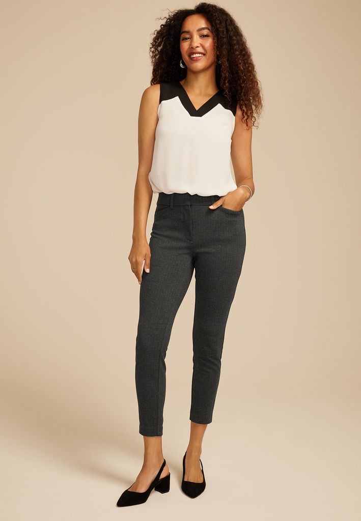 Herringbone Ponte Skinny Pant - Image 3