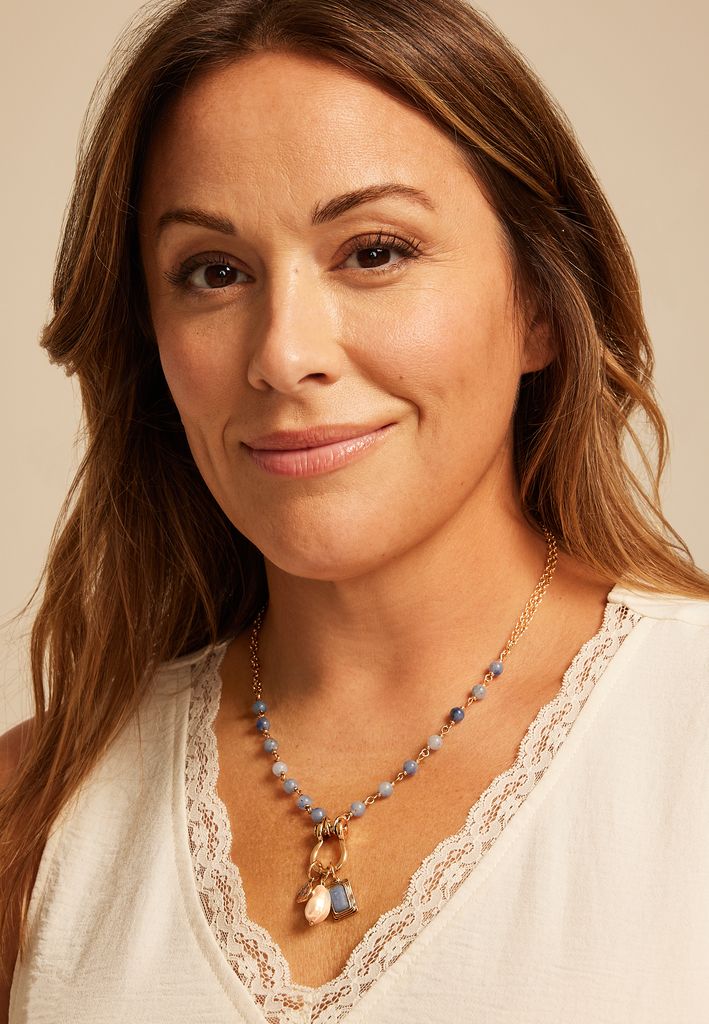 Dusk Sky Beaded Charm Cluster Necklace - Image 2