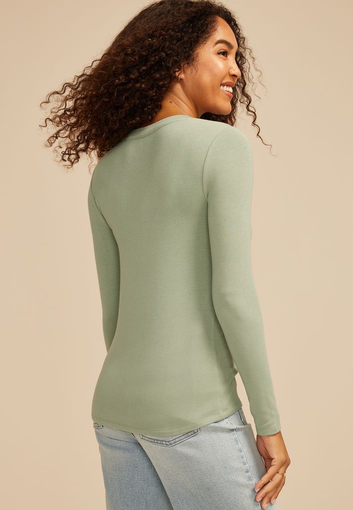 24/7 Brushed Ribbed Scoop Neck Tee - Image 2