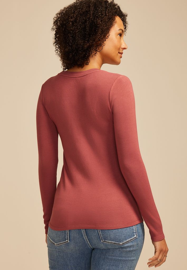 24/7 Brushed Ribbed Scoop Neck Tee - Image 2