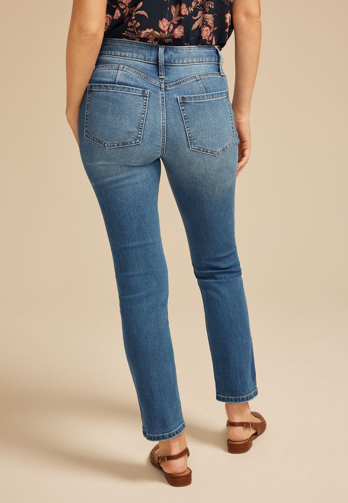 Everflex™ High Rise Back Seamed Slim Straight Jean - Image 2