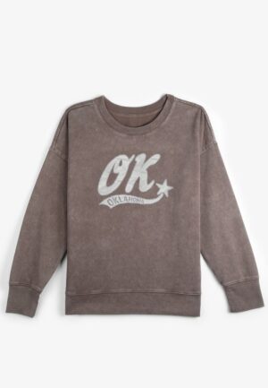 State Satin Letter Crew Neck Sweatshirt