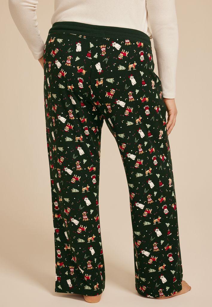Plus Size Hacci Holiday Wide Leg Pajama Pants - Image 2