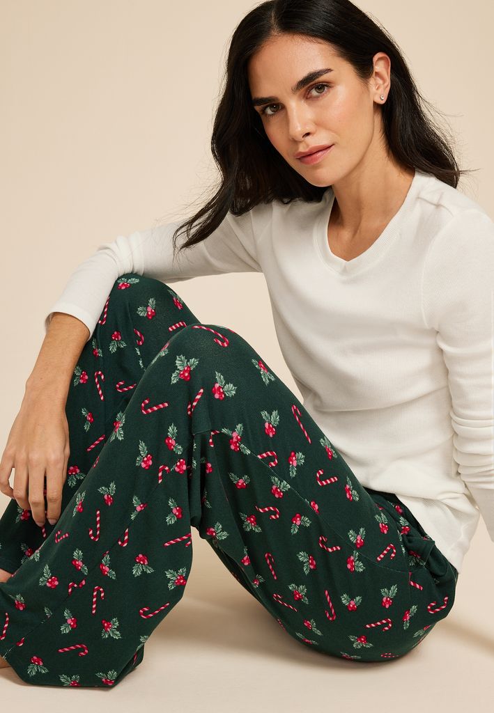 Hacci Candy Cane Wide Leg Pajama Pants - Image 3