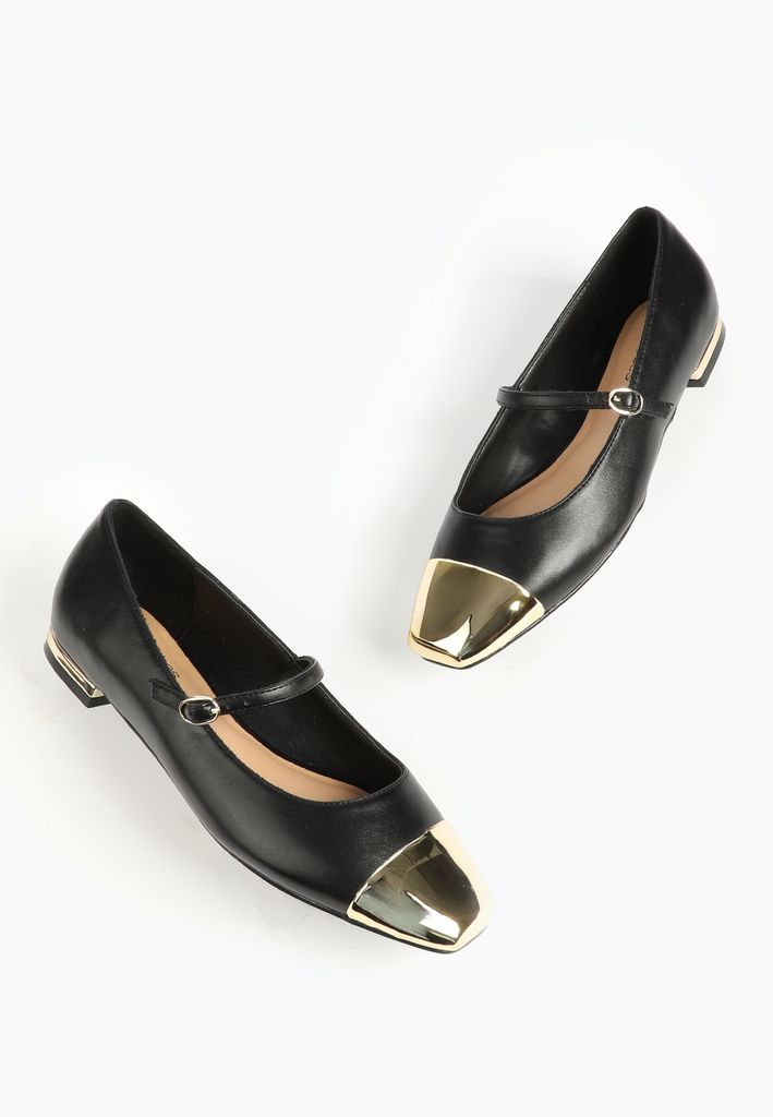 SuperCush Gold Cap Toe Mary Jane Ballet Flats - Image 2