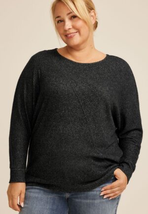 Plus Size 24/7 Dakota Diagonal Seam Long Sleeve Tee