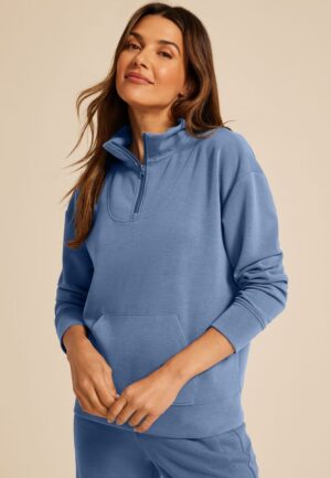 Scuba Knit Quarter Zip Sweatshirt