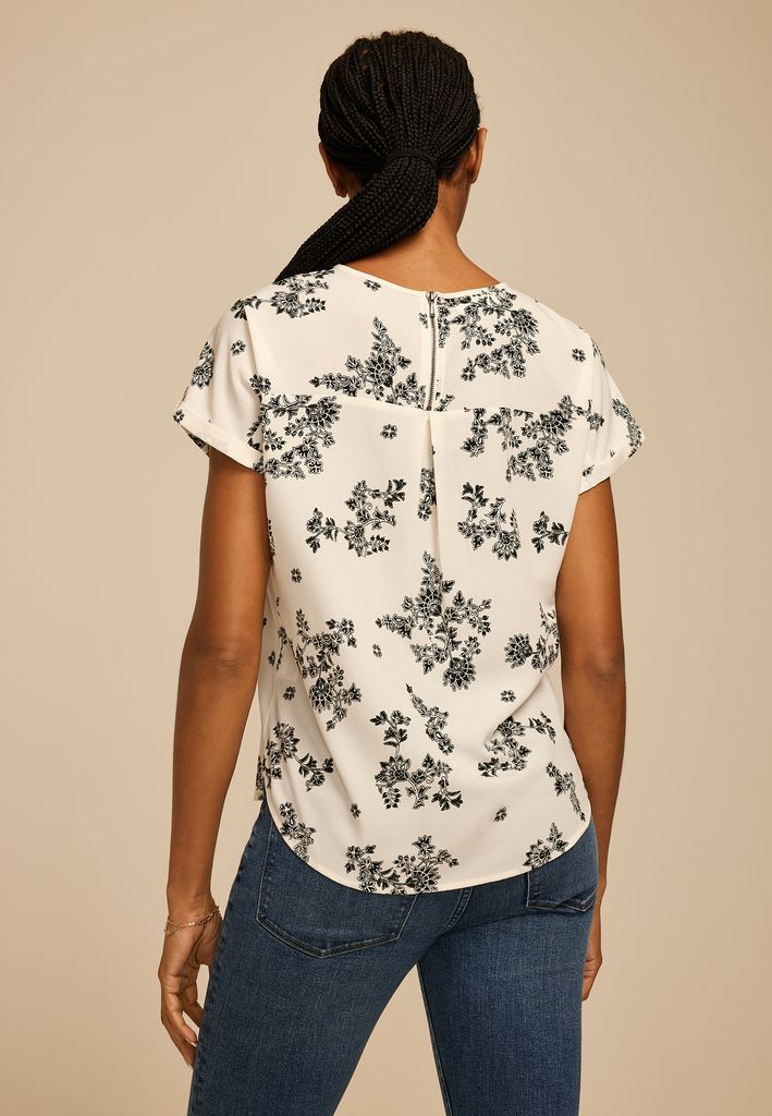 Delton Floral Zipper Back Blouse - Image 2