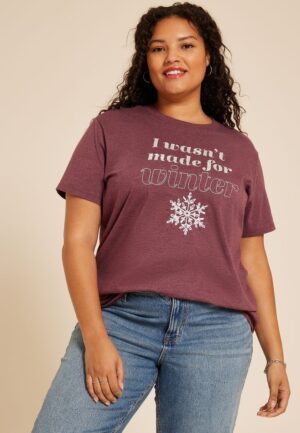 Plus Size I Wasnt Made For Winter Oversized Fit Graphic Tee