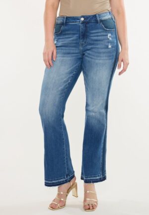 Plus Size KanCan&trade; High Rise Released Hem Inset Bootcut Jeans