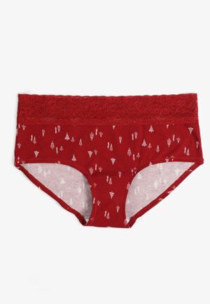 Simply Comfy Cotton Festive Tree Print Boybrief Panty