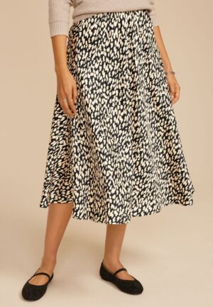 Satin High Rise Midi Skirt