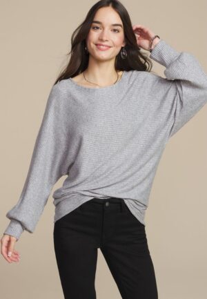 24/7 Dakota Metallic Horizontal Ribbed Dolman