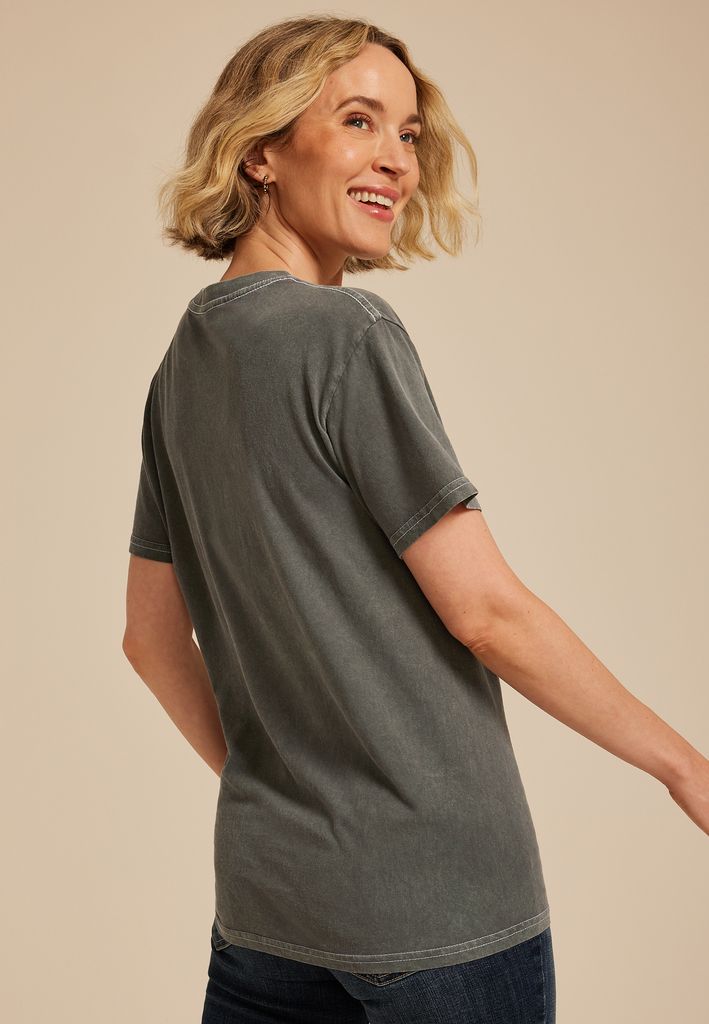 Mama Floral Embroidered Relaxed Graphic Tee - Image 2