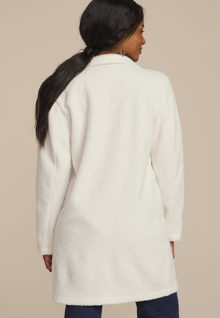 Curly Sherpa Single Button Dress Coat - Image 2