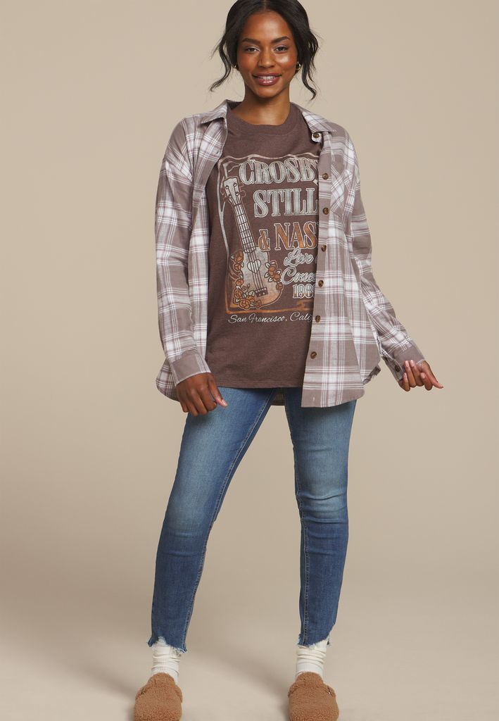 Crosby Stills And Nash 1989 Oversized Fit Graphic Tee - Image 3