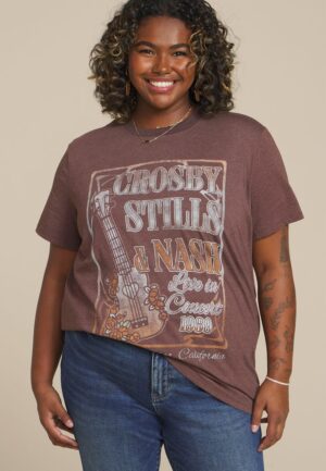 Plus Size Crosby Stills And Nash 1989 Oversized Fit Graphic Tee