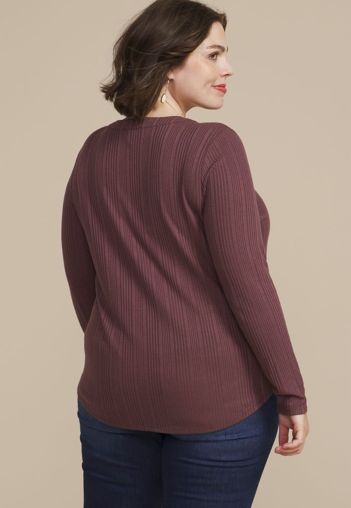 Plus Size Variegated Lace Up Top - Image 2