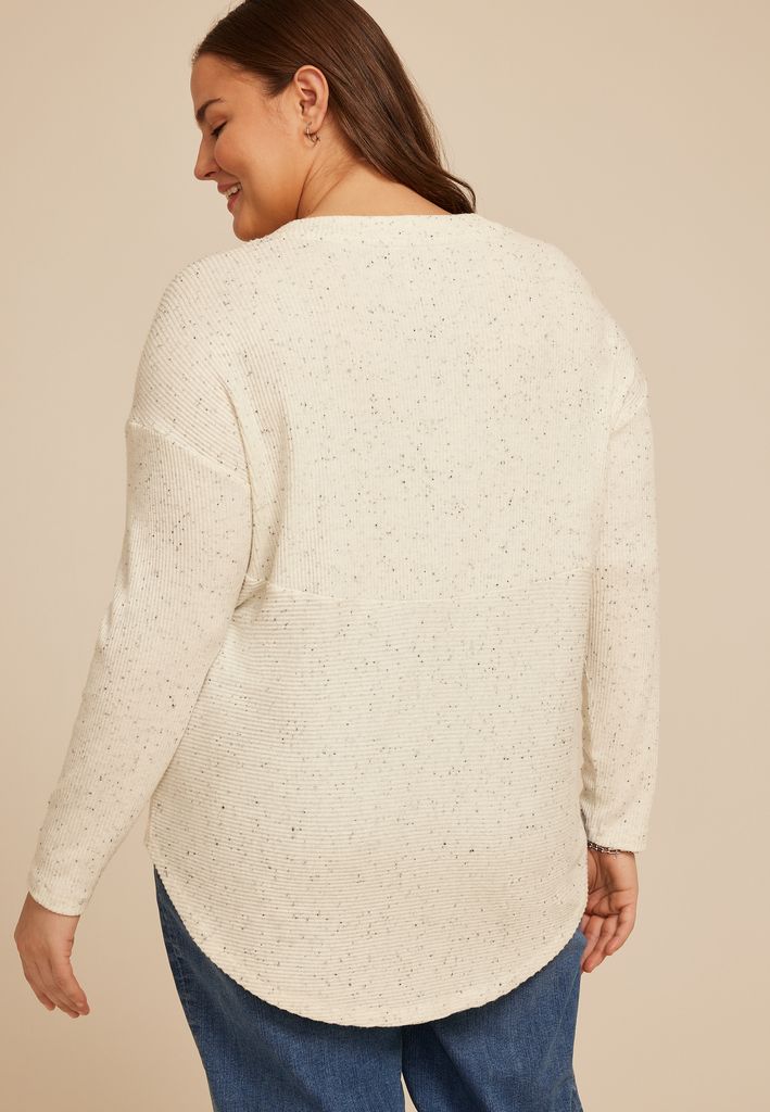 Plus Size 24/7 Berkley Speckled Long Sleeve Tee - Image 2