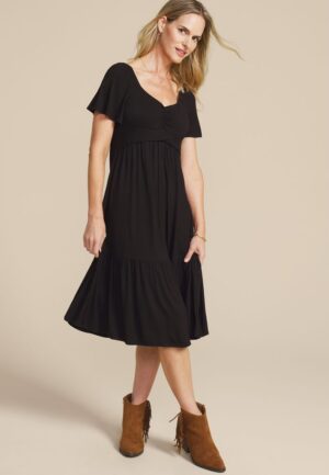 24/7 Flutter Sleeve Midi Dress