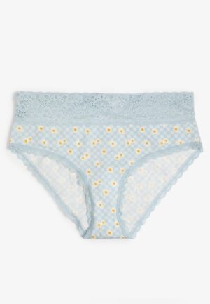 Simply Comfy Cotton Floral Gingham Hipster Panty