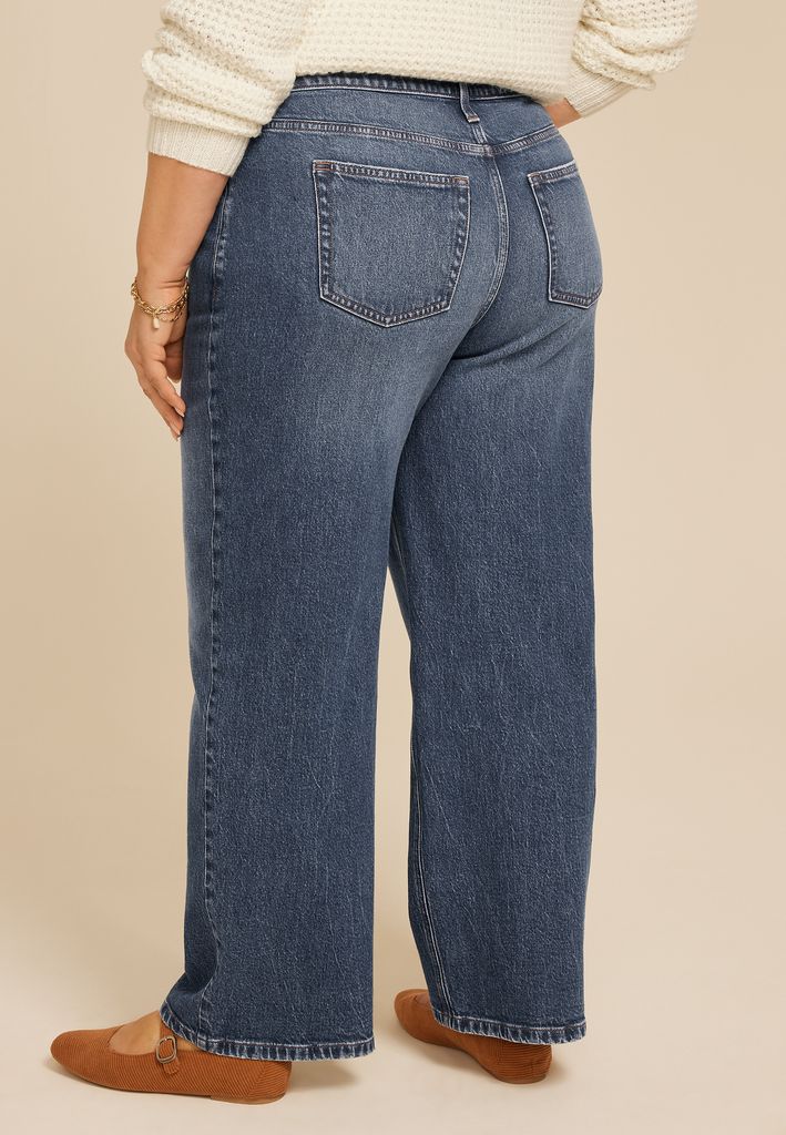 Plus Size edgely™ Dark High Rise Wide Leg Jean - Image 2