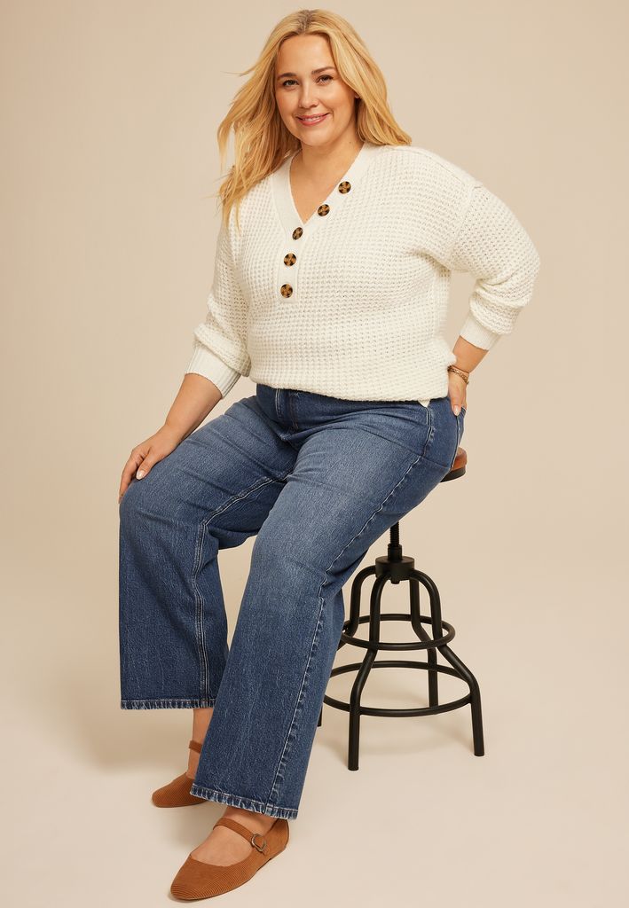 Plus Size edgely™ Dark High Rise Wide Leg Jean - Image 3